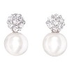 White gold Pearl earrings with 14 diamonds (0.14ct)