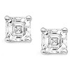 White gold studs with flander cut diamonds 3x3 mm (0.3ct)