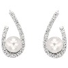 White gold Pearl earrings with 48 diamonds (0.24ct)