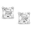 White gold studs with flander cut diamonds 4.5x4.5 mm (0.8ct)