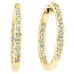 Yellow gold Diamond earrings with 40 diamonds (0.3ct)