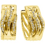 Yellow gold Diamond earrings with 40 diamonds (0.27ct)