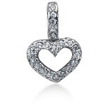 White gold heart shaped pendant with 24 diamonds (0.36ct)