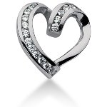 White gold heart shaped pendant with 16 diamonds (0.48ct)