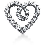 White gold heart shaped pendant with 31 diamonds (2.17ct)