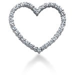 White gold heart shaped pendant with 34 diamonds (0.51ct)