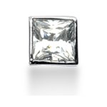 White gold solitaire pendant with princess cut diamond (0.75ct)