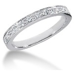 Palladium Side-Stone Engagement ring with 13 diamonds (0.32ct)