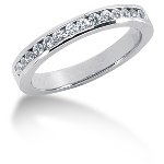 Platinum Side-Stone Engagement ring with 13 diamonds (0.26ct)