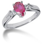 Pink Topaz Ring in Platinum with 2 diamonds (0.1ct)