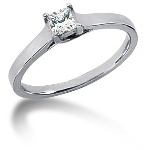 White gold Solitaire with  0.25ct princess cut diamond