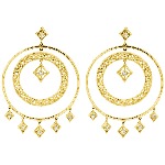 Yellow gold Diamond earrings with 14 diamonds (0.2ct)