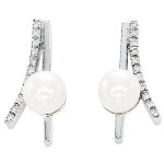 White gold Pearl earrings with 24 diamonds (0.12ct)