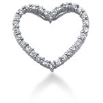 White gold heart shaped pendant with 30 diamonds (0.38ct)