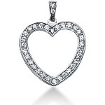 White gold heart shaped pendant with 33 diamonds (0.64ct)