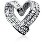 White gold heart shaped pendant with 45 diamonds (0.9ct)