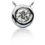 White gold solitaire pendant with round, brilliant cut diamond (1ct)