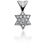White gold star shaped pendant with 13 diamonds (0.27ct)