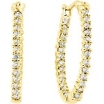 Yellow gold Diamond earrings with 50 diamonds (0.75ct)