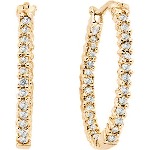 Red gold Diamond earrings with 50 diamonds (0.75ct)