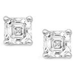 White gold studs with flander cut diamonds 3.75x3.75 mm (0.5ct)