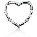 White gold heart shaped pendant with 8 diamonds (0.4ct)