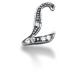White gold letter pendant with 5 diamonds (0.08ct)