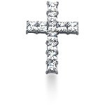 White gold cross pendant with 11 diamonds (2.2ct)