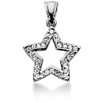 White gold star shaped pendant with 30 diamonds (0.45ct)