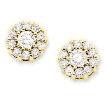 Yellow gold Diamond earrings with 22 diamonds (1ct)
