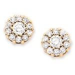 Red gold Diamond earrings with 22 diamonds (1ct)