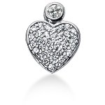 White gold heart shaped pendant with 34 diamonds (0.62ct)