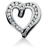 White gold heart shaped pendant with 29 diamonds (1.35ct)