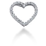 White gold heart shaped pendant with 24 diamonds (0.36ct)