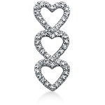 White gold heart shaped pendant with 48 diamonds (0.36ct)