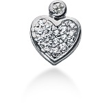White gold heart shaped pendant with 16 diamonds (0.28ct)