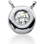 White gold solitaire pendant with round, brilliant cut diamond (0.35ct)