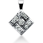 White gold fancy pendant with 9 diamonds (0.25ct)
