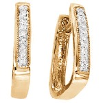 Red gold Diamond earrings with 14 diamonds (0.14ct)