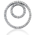 White gold circle shaped pendant with 65 diamonds (1.95ct)