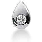 White gold solitaire pendant with round, brilliant cut diamond (0.15ct)