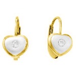Yellow gold Diamond earrings with 2 diamonds (0.01ct)