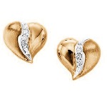 Red gold Diamond earrings with 10 diamonds (0.03ct)