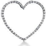 White gold heart shaped pendant with 50 diamonds (0.75ct)