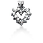 White gold heart shaped pendant with 12 diamonds (0.42ct)