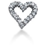 White gold heart shaped pendant with 20 diamonds (0.5ct)
