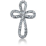 White gold cross pendant with 67 diamonds (1ct)