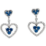 Topaz Earrings in White gold with 31 diamonds (0.2ct)