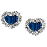 Topaz Earrings in White gold with 100 diamonds (0.5ct)