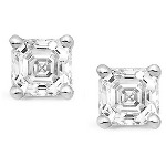 White gold studs with flander cut diamonds 4.75x4.75 mm (1ct)